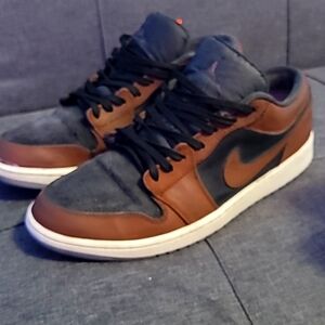 Men's 12 Jordan 1 Low, brown and black